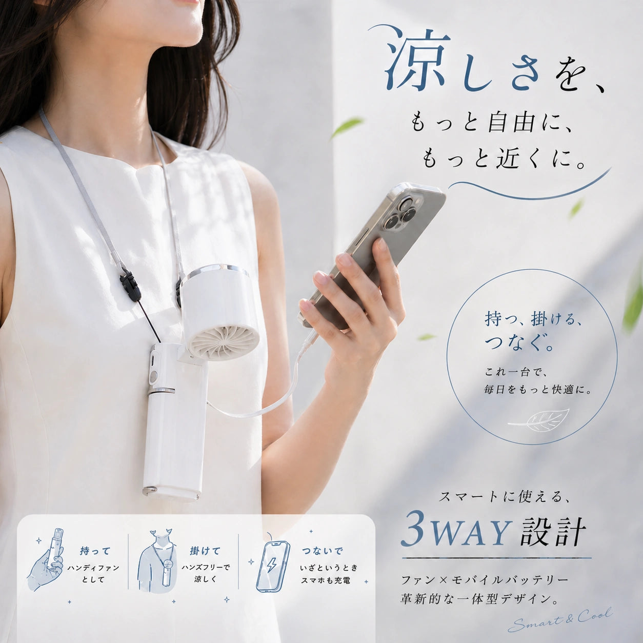 CoolFlow™ 充電式　冷却プレートハンディファン