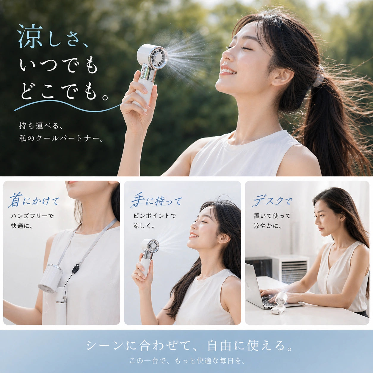 CoolFlow™ 充電式　冷却プレートハンディファン
