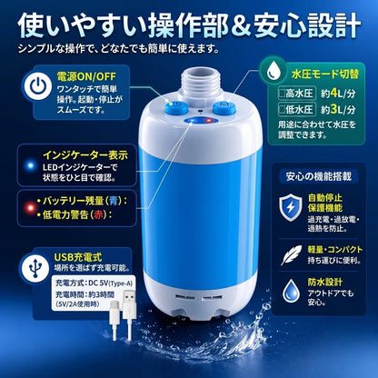 持ち運べるポータブルシャワー AquaSpritz
