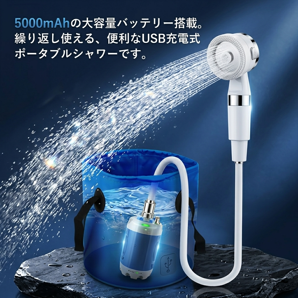 持ち運べるポータブルシャワー AquaSpritz